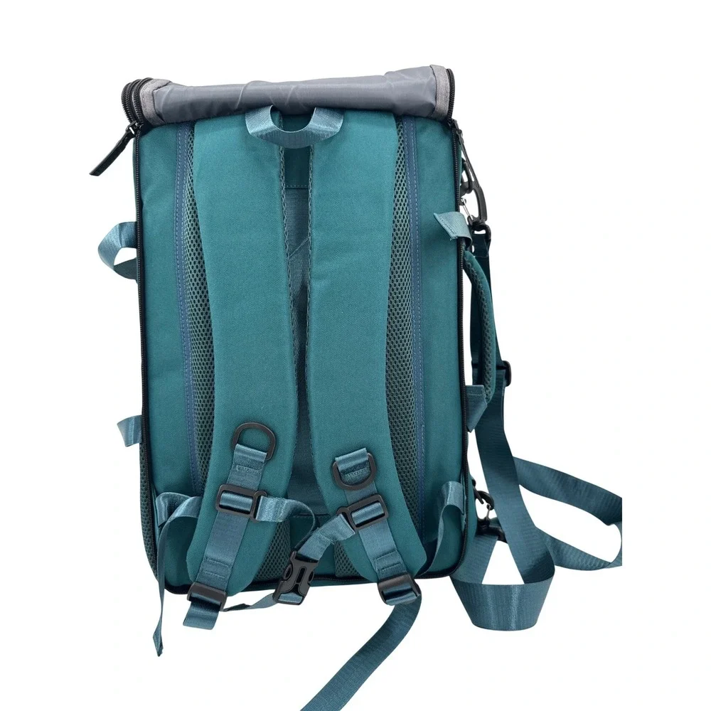 Convertible Tactical Backpack Messenger Bag Teal Blue Multi-Pocket Travel Duffel